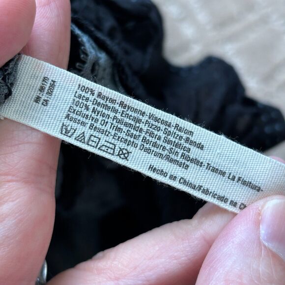 Intimately Free People Trapeze Lace Slip Dress Tunic Women's S Black Printed NWT - Picture 7 of 13